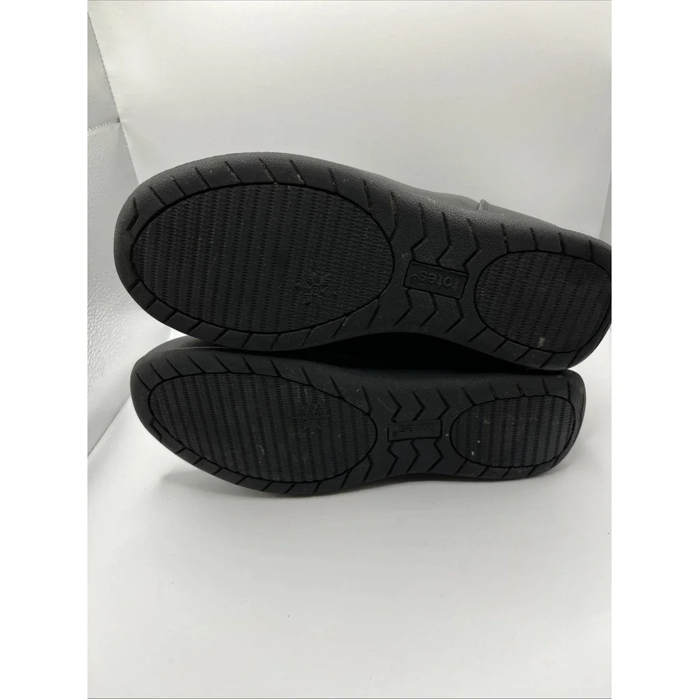 Totes Waterproof Insulated Quilted‎ Black Grey Zip Up Boot, Size 7
